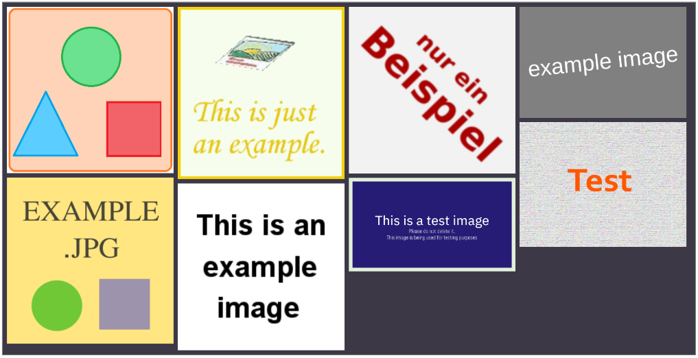 a gallery with test images